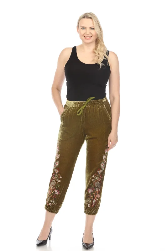 Johnny Was Biya Lori Silk Blend Jogger Pants Boho Chic B66723