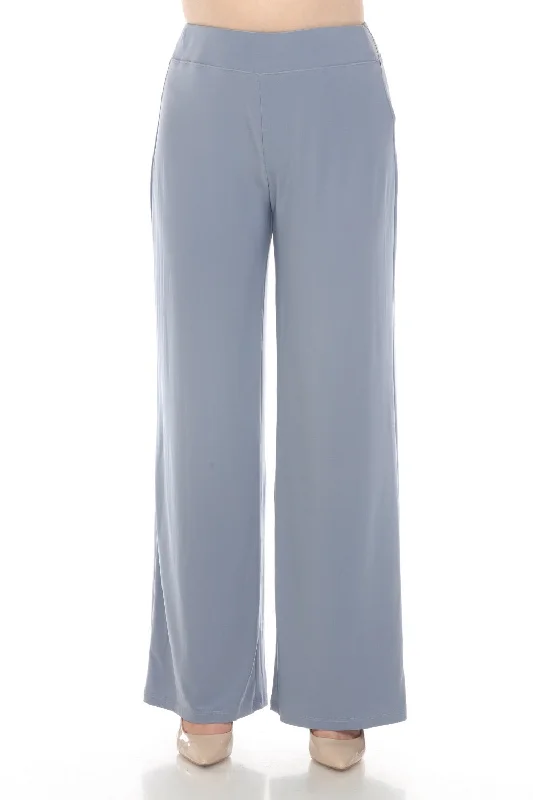 Joseph Ribkoff Serenity Blue Lightweight Pull On Wide Leg Trouser Pants 221340S24