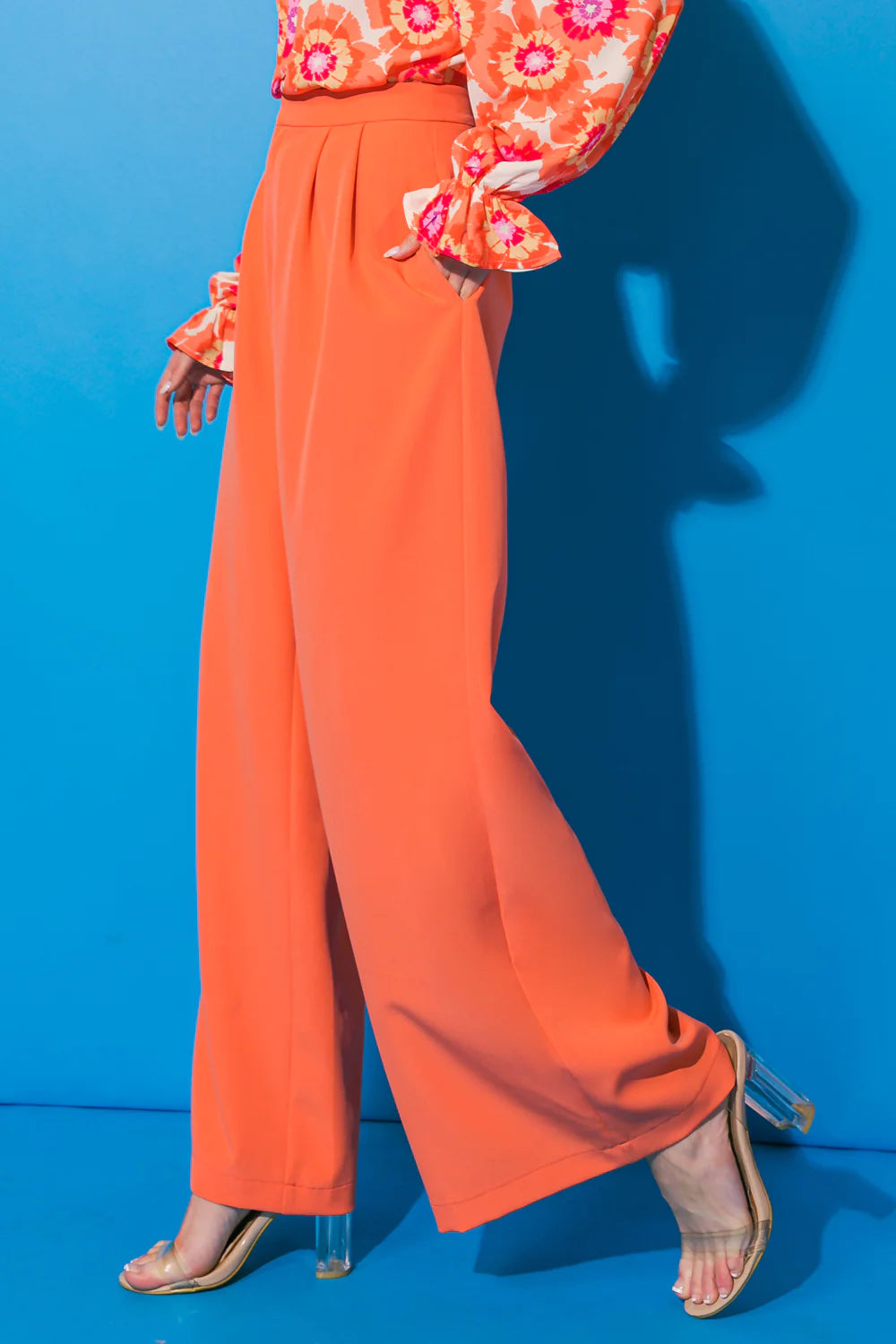 The Good Vibes Orange Palazzo Pants