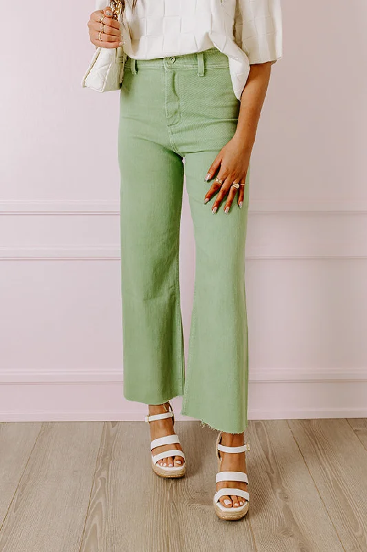 The Taron High Waist Wide Leg Pants in Pear