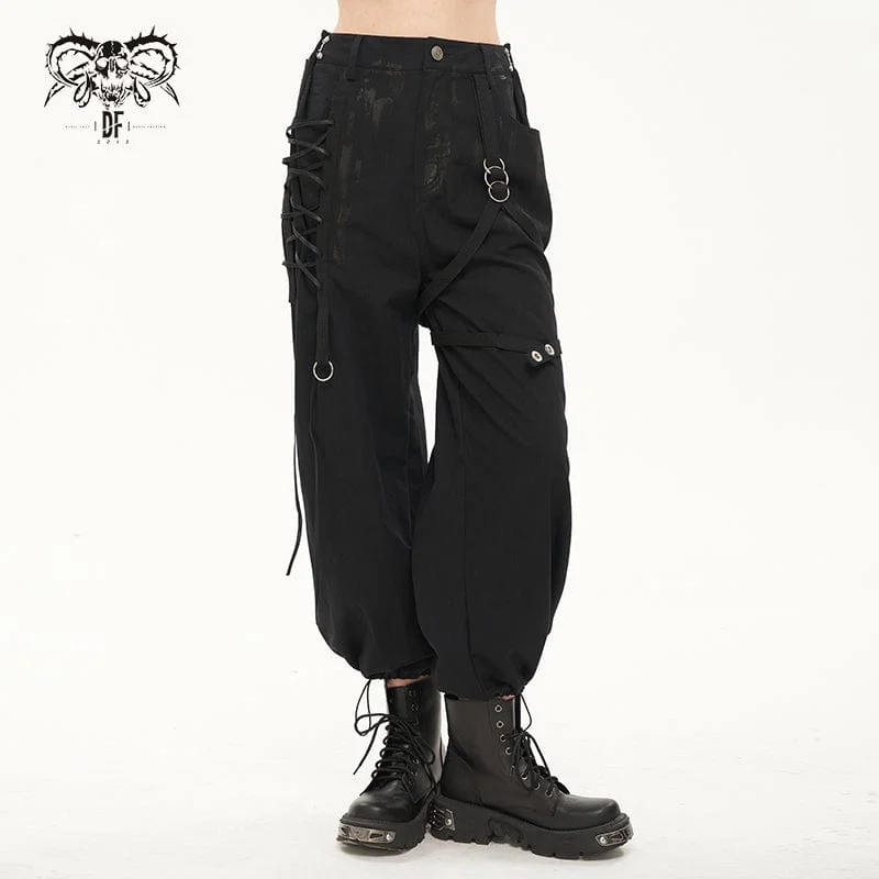 Women's Punk Lacing-up Lantern Pants