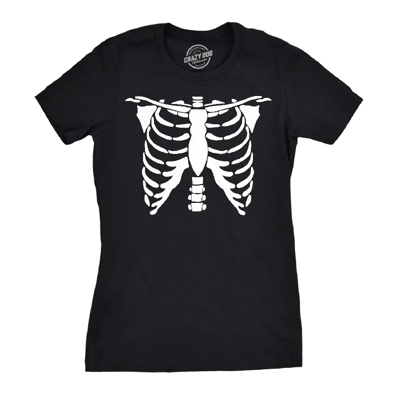 White Skeleton Rib Cage Women's T Shirt