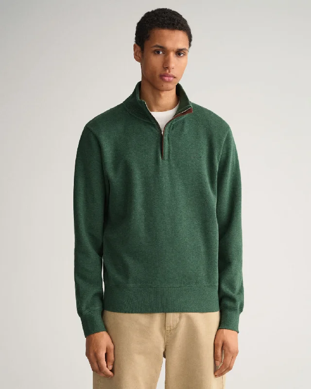 Gant Sacker Rib Half Zip Forest Green