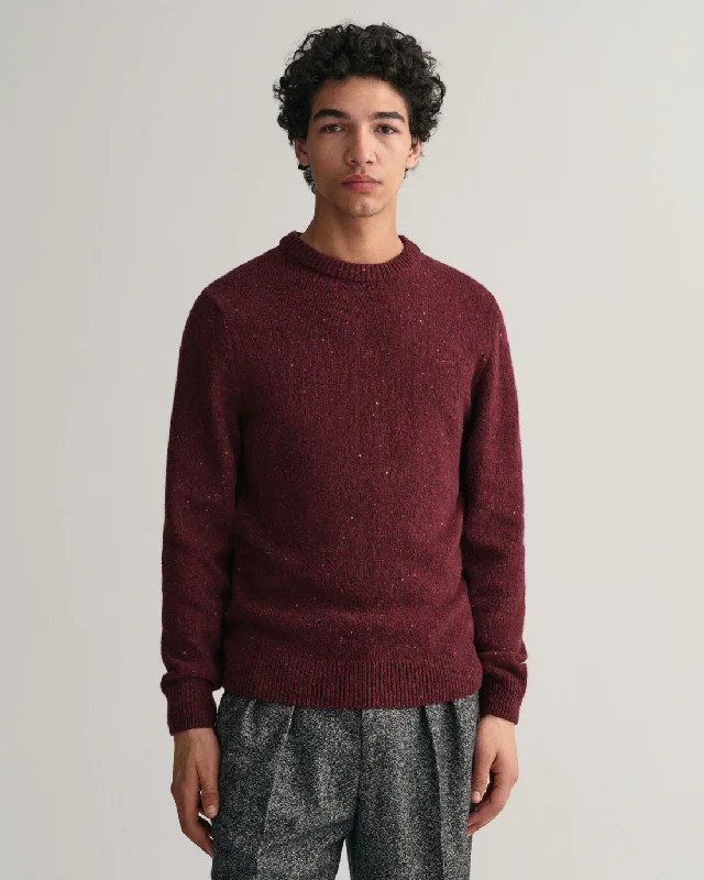 Gant Wool Neps Crew Neck Plumped Red