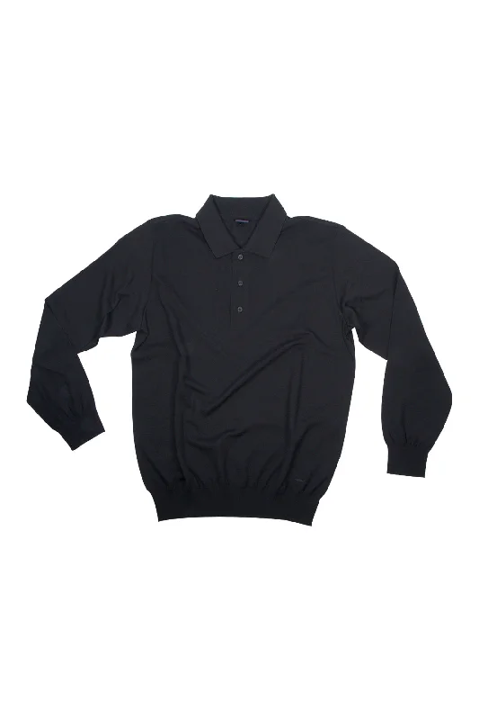 Paul & Shark Wool Polo Sweater Black