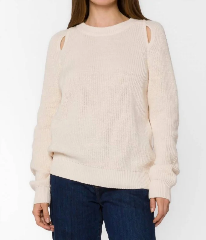 Roya Cutout Sweater In Natural