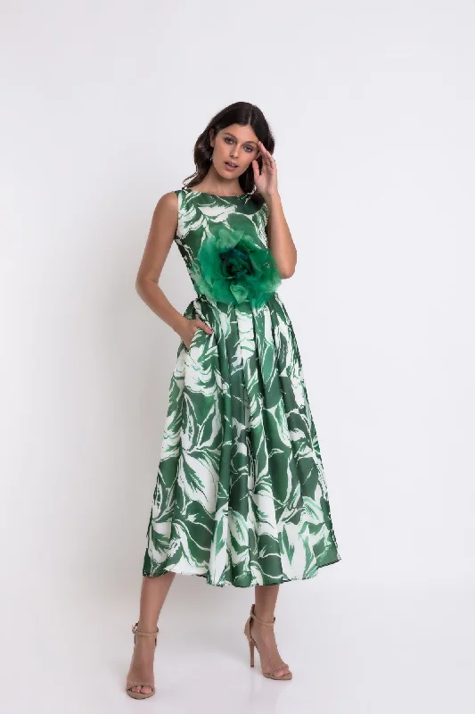 Matilde Cano Vuelo Verde Dress