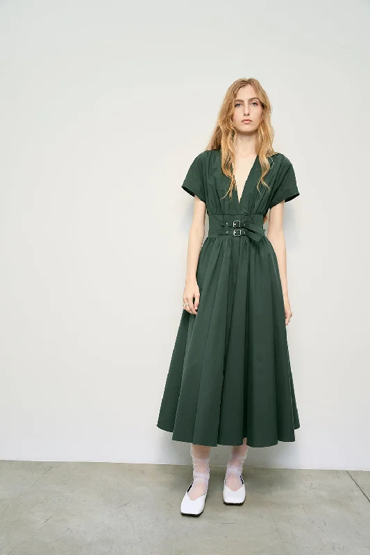 MEIMEIJ Evergreen Belted Midi Dress