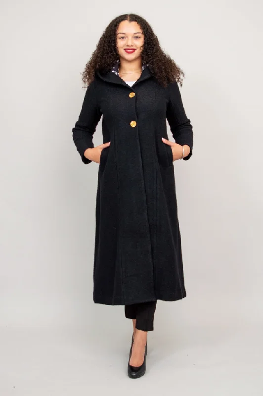 Catherine Coat, Black, Boiled Wool