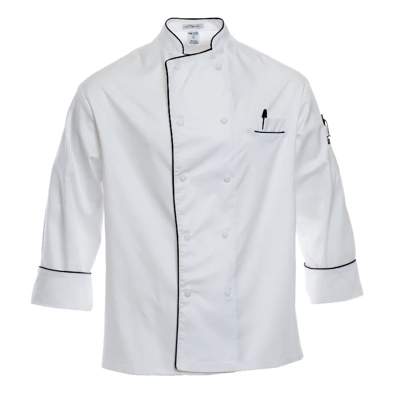 Executive Chef Coat with Cloth-Covered Buttons and Piping 5555