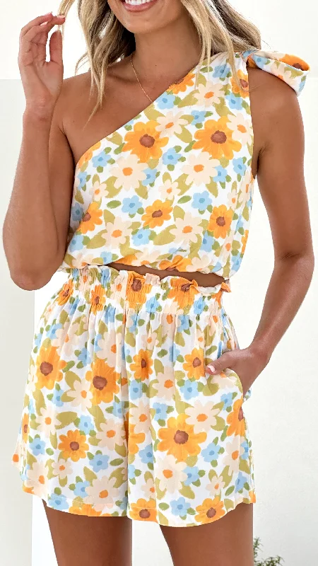 Daisy One Shoulder Top - Vintage Floral