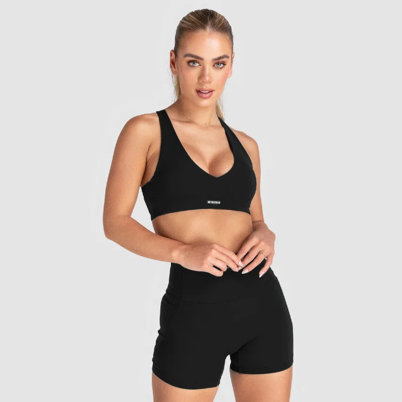 Desire V-Neck Crop - Black