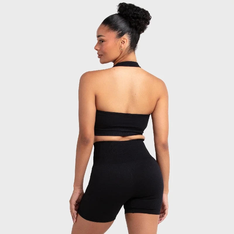 Hyperflex 2 Halter Neck Crop - Jet Black